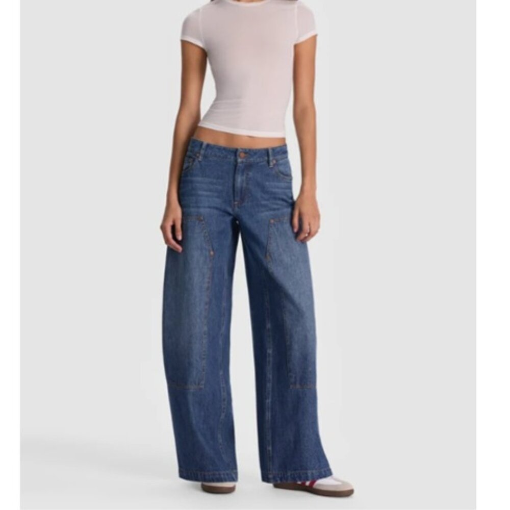 ALICE + OLIVIA ANDIE CARPENTER BARREL JEAN